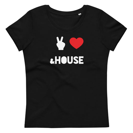Peace <3 & House - Women's Fitted T-Shirt