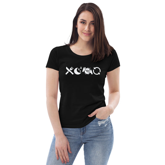 Eat Sleep Rave Repeat (icons) - Women's Fitted T-Shirt